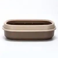 Лоток для кошек &laquo;Фур-Мур&raquo;, 48&times;35.5 см, с бортом и совком, покрытие софт-тач, цвет капучино