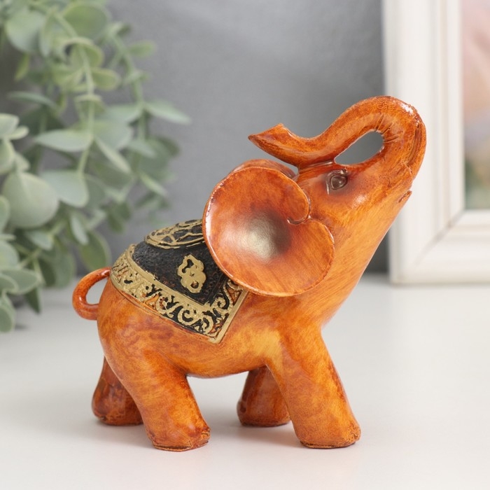 Сувенир полистоун Сувенир полистоун "Слон под дерево с узорами на попоне" 10х5х12 см