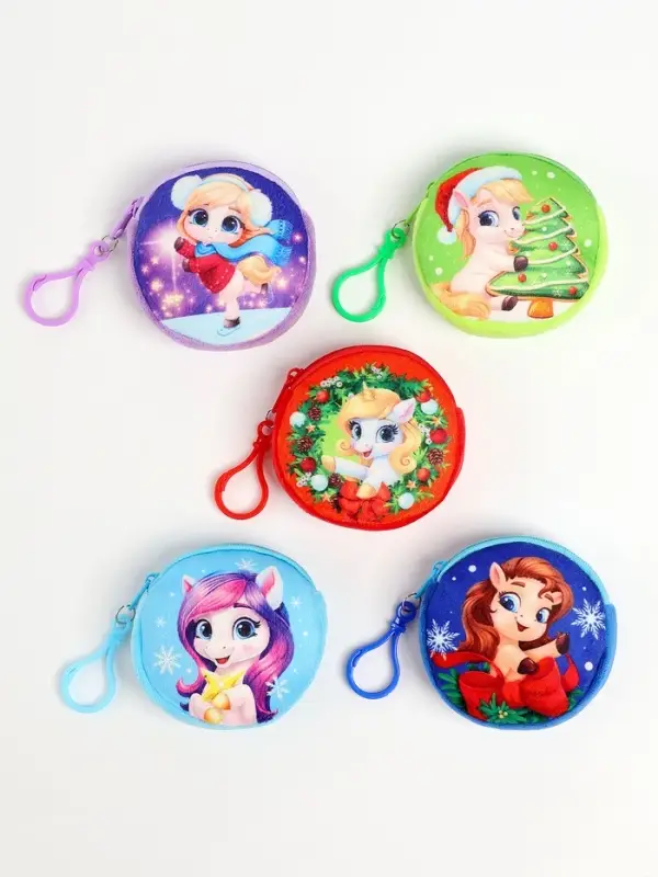 Кошелёк детский «Лошадки», плюшевый, МИКС