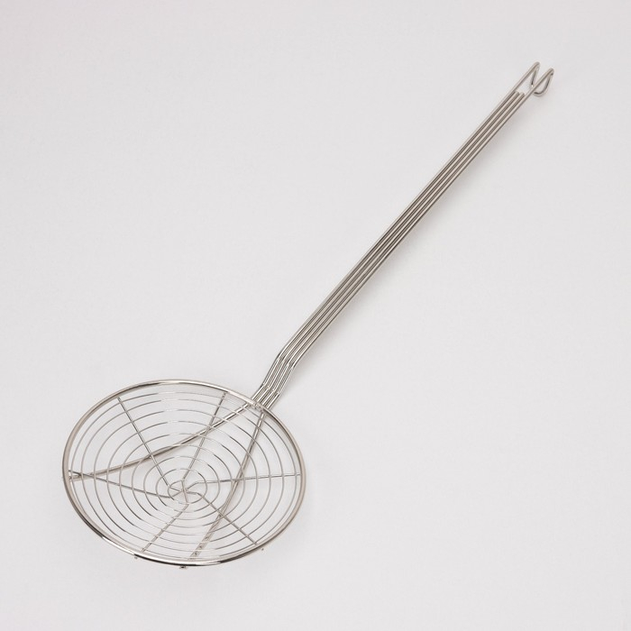 Шумовка для фритюра из нержавеющей стали, 61,5×17,5 см, толщина 3 мм, 201 марка стали Шумовка для фритюра из нержавеющей стали, 61,5×17,5 см, толщина 3 мм, 201 марка стали