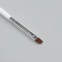 Кисть для дизайна и наращивания ногтей, прямая, плоская, 17.5×0.5 см, белая