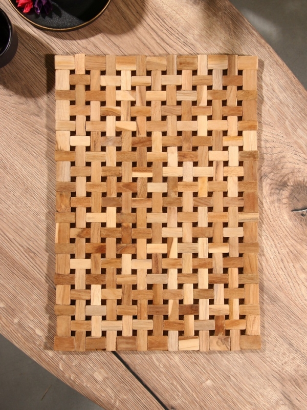 Коврик из тикового дерева, 40х30х0,7 см
