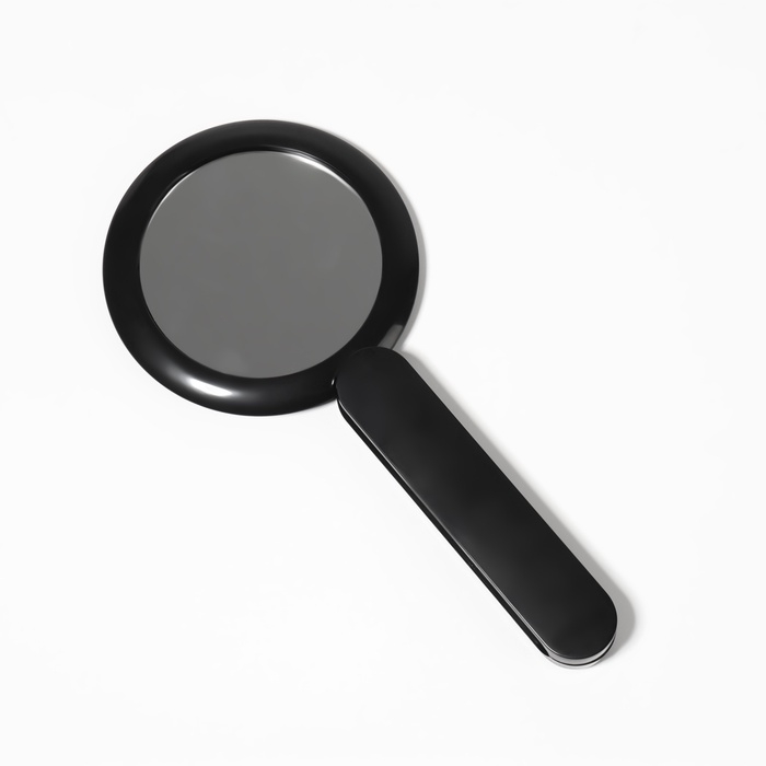 Зеркало с ручкой, складное, двустороннее, с увеличением, d зеркальной поверхности 6,4 см, цвет чёрный Зеркало с ручкой, складное, двустороннее, с увеличением, d зеркальной поверхности 6,4 см, цвет чёрный