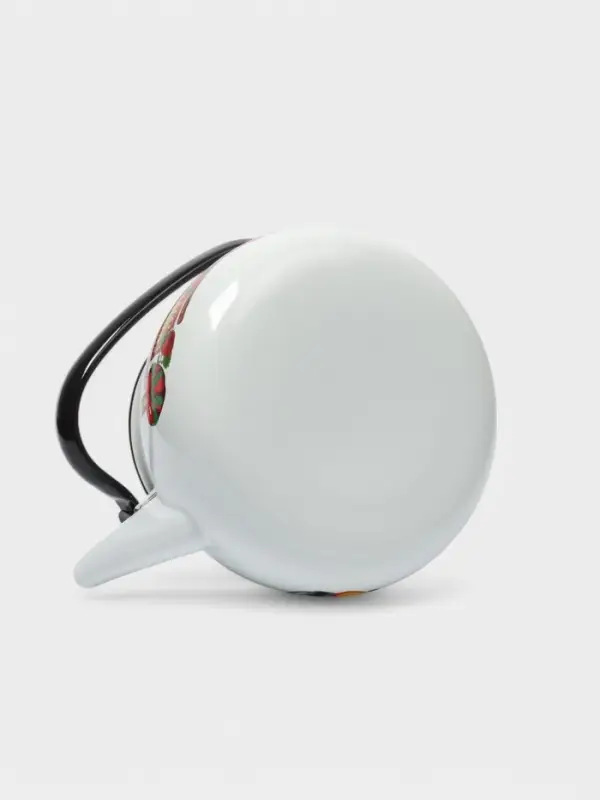 Чайник, 3 л, эмалированная сталь, рисунок МИКС, белый