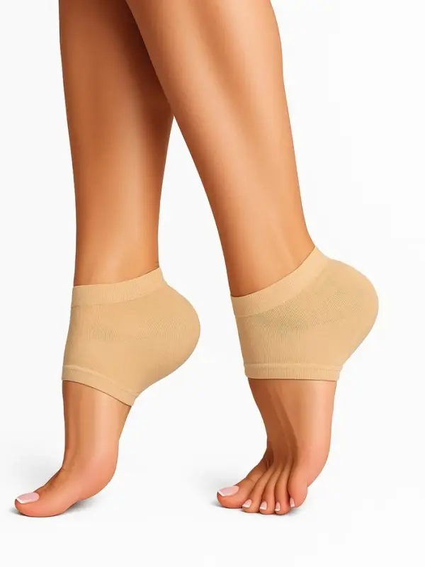 Напяточники для педикюра, нейлоновые, с силиконовыми вставками, универсальный размер, бежевые