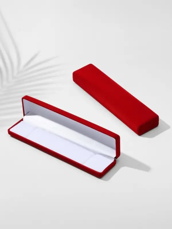 Футляр бархатный под браслет, цепочку, часы &laquo;Пенал&raquo;, 21.5&times;5&times;2.5 см, красный, вставка белая