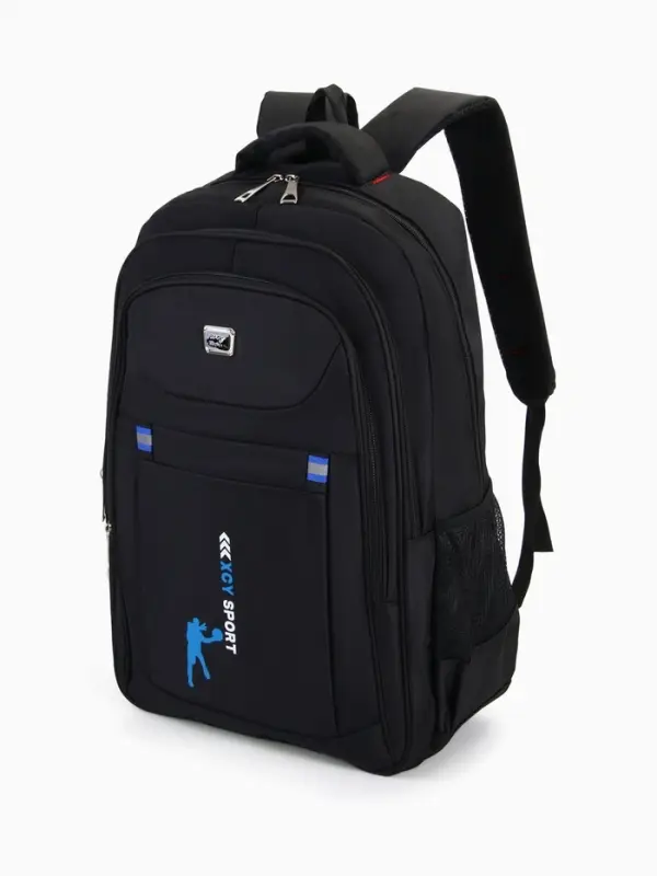 Рюкзак &laquo;СПОРТ&raquo;, со светоотражающими элементами, 2 отдела, 3 кармана, 37&times;17&times;54 см, чёрный