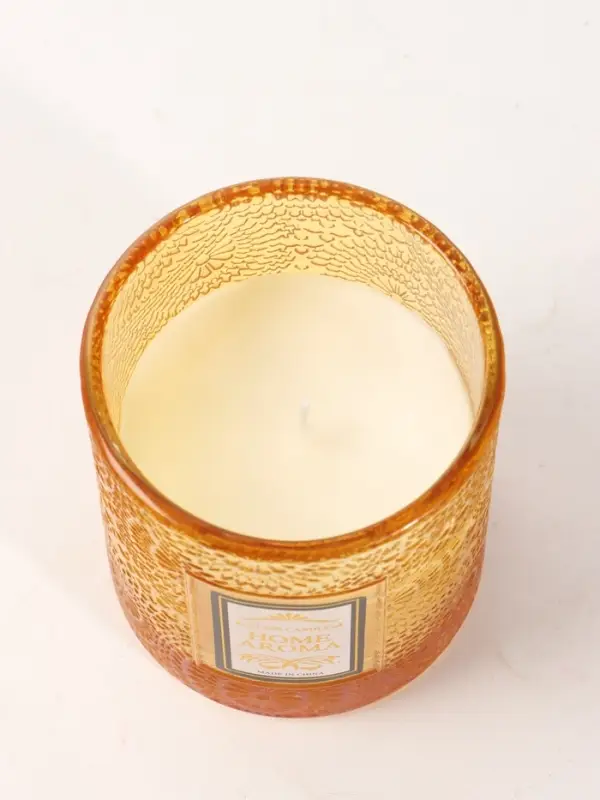 Свеча ароматическая в стекле HOME AROMA 200 г, 8.5&times;8.5&times;10 см, персик