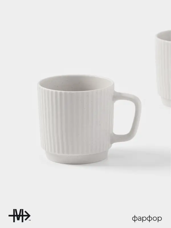 Кружки Magistro Jarwah Lausanne, 240 мл, 7.8&times;8 см, 2 шт., фарфор, серые