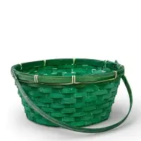 Корзина плетеная 26 х 12 х _ см, ручка складная h=21 см зеленый (к9439830)