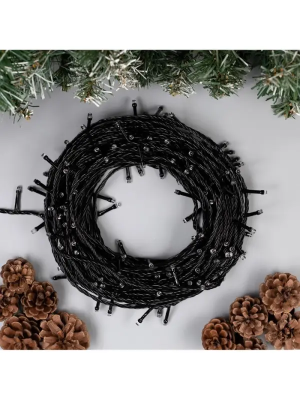 Гирлянда &laquo;Нить&raquo; 20 м, IP20, тёмная нить, 200 LED, свечение мульти, 8 режимов, 220 В