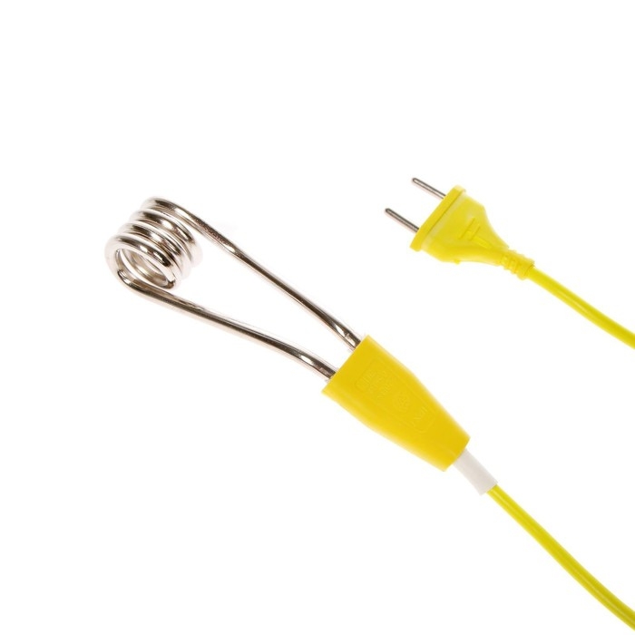 Электрокипятильник Luazon LEK 11, 500 Вт, спираль кольцо, 15х3 см, 220 В, желтый Электрокипятильник Luazon LEK 11, 500 Вт, спираль кольцо, 15х3 см, 220 В, желтый