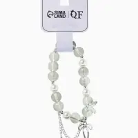 Браслет с подвесками &laquo;Сахарный. Перо и бант&raquo;, d=6 см, шар №10/8, серый в серебре