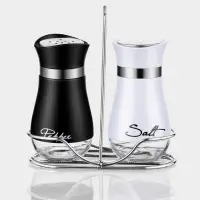 Набор для специй "Сияние.Black/White", 2 шт, на подставке Набор для специй "Сияние.Black/White", 2 шт, на подставке