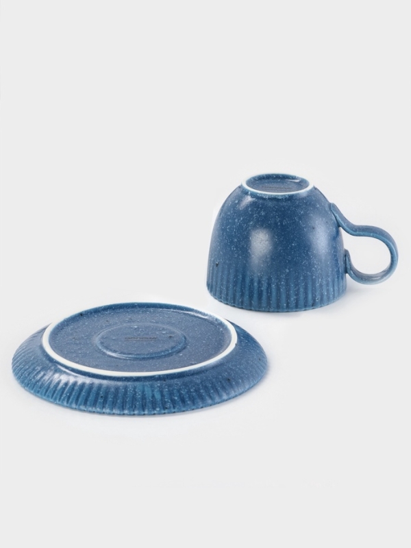 Чайная пара Доляна «Коралл», кружка 275 мл, блюдце 15.9×15.9 см, керамика, синяя Чайная пара Доляна «Коралл», кружка 275 мл, блюдце 15.9×15.9 см, керамика, синяя