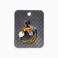 Брошь &laquo;Колибри с бусиной&raquo;, цветная в золоте