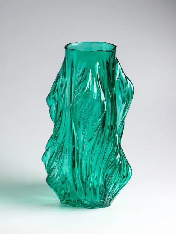 Ваза для цветов &laquo;Греверли&raquo;, 31&times;10 см, стекло, зелёная