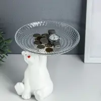 Копилка для денег с подставкой для мелочей &laquo;Мишка&raquo;, полистоун, 20&times;18 см