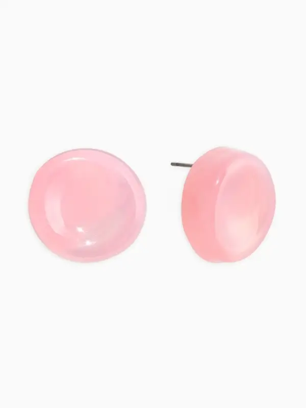 Серьги пластик &laquo;Леденец&raquo;, d=2 см, с разводами белыми, розовые