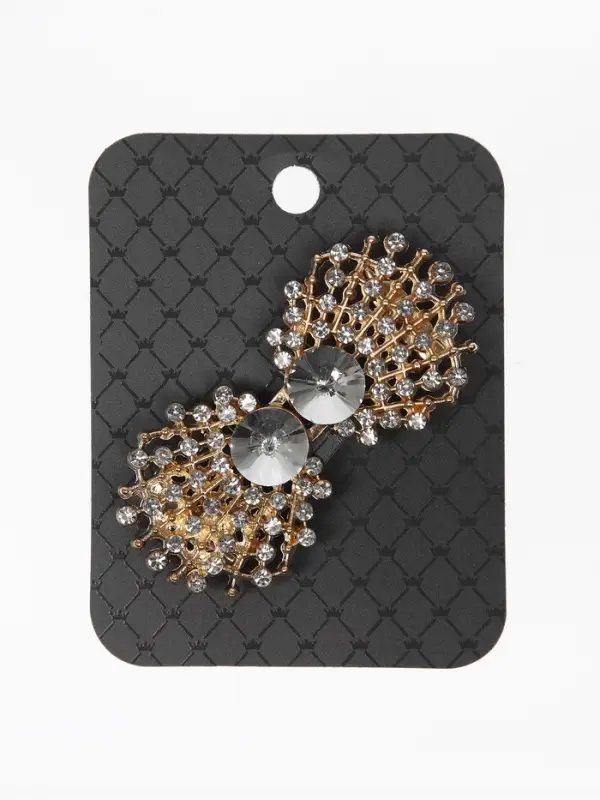 Зажим для кардигана "Ажур", веер, цвет белый в золоте