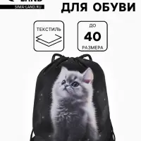 Мешок для обуви &laquo;Котёнок&raquo; Stavia, 43.5&times;1&times;36 см, чёрный