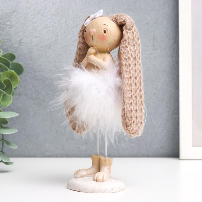 Сувенир полистоун Сувенир полистоун "Заюшка с бантиком в пуховой юбочке" 27х5х5,8 см