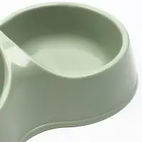 Миска двойная &laquo;Мур-мяу&raquo;, 200 мл, 22.5 см &times; 13 см &times; 6 см, пластик, цвет фисташковый