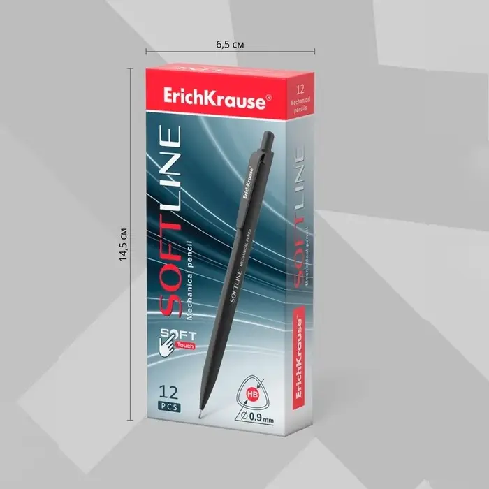 Карандаш механический ErichKrause. SoftLine, толщина грифеля 0.9 мм, НВ