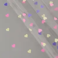 Пленка для цветов "Сердечки конфетти", микс, 0,7 х 7,6 м, 40 мкм, 200 гр