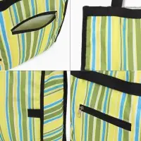 Сумка тележка хозяйственная &laquo;Полосы&raquo;, складная, на липучке, 2 колеса, 32&times;13&times;52 см, зелёная