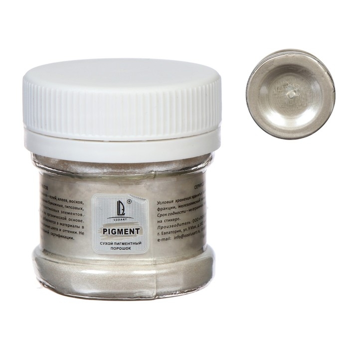 Пигмент (пудра) LUXART Pigment, 25 мл/6 г, белый перламутровый Пигмент (пудра) LUXART Pigment, 25 мл/6 г, белый перламутровый