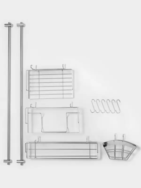 Рейлинговая система для кухни Доляна, базовый набор, 16 предметов