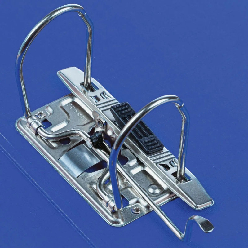 Папка-регистратор Комус Стандарт 75мм&nbsp;синяя, ПБП2, карм.кор., мет.уг