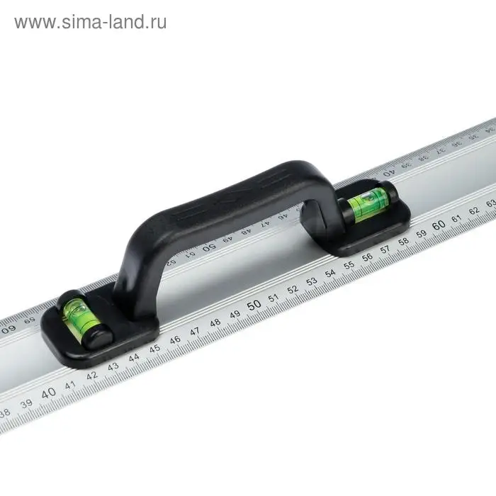 Линейка-уровень ТУНДРА, металлическая, пластиковая ручка, 2 глазка, 1000 мм