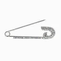 Булавка "Вензель" L=7см, цвет радужный в серебре