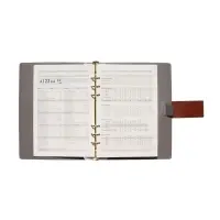 Органайзер на кольцах, А5, с хлястиком, 80л, линия, к/зам, Коричневый