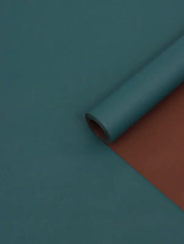 Бумага упаковочная крафт, двусторонняя, кофейный, изумрудный, 0.68&times;10&plusmn;5% м