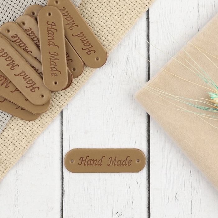 Набор нашивок «Hand made», 4,5 × 1,3 см, 10 шт