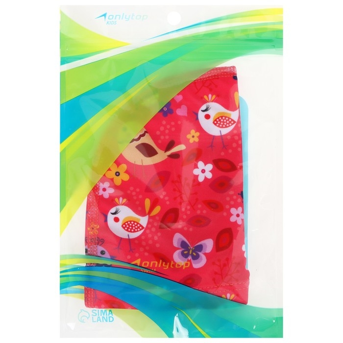 Шапочка для плавания детская ONLYTOP «Птички», тканевая, обхват 46-52 см Шапочка для плавания детская ONLYTOP «Птички», тканевая, обхват 46-52 см