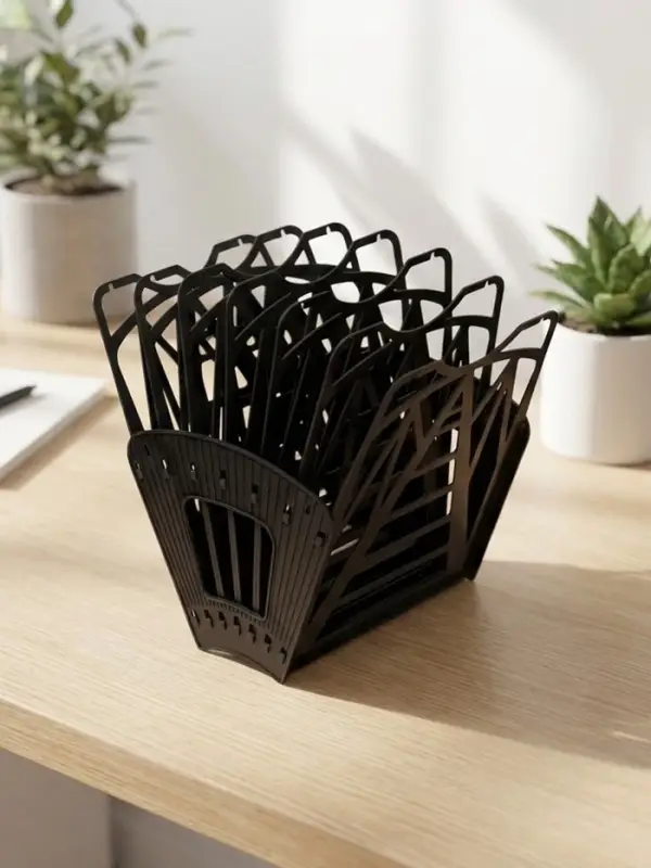 Лоток для бумаг &laquo;Стамм: Веер 3&raquo;, А4, веерный, 6 отделений, чёрный