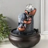 Фонтан настольный от сети, подсветка "Будда - мудра" 16х16х22 см