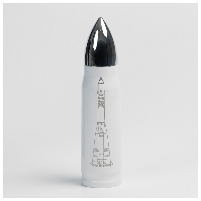 Термос РОСКОСМОС х ONLYTOP, 500 мл, цвет белый Термос РОСКОСМОС х ONLYTOP, 500 мл, цвет белый