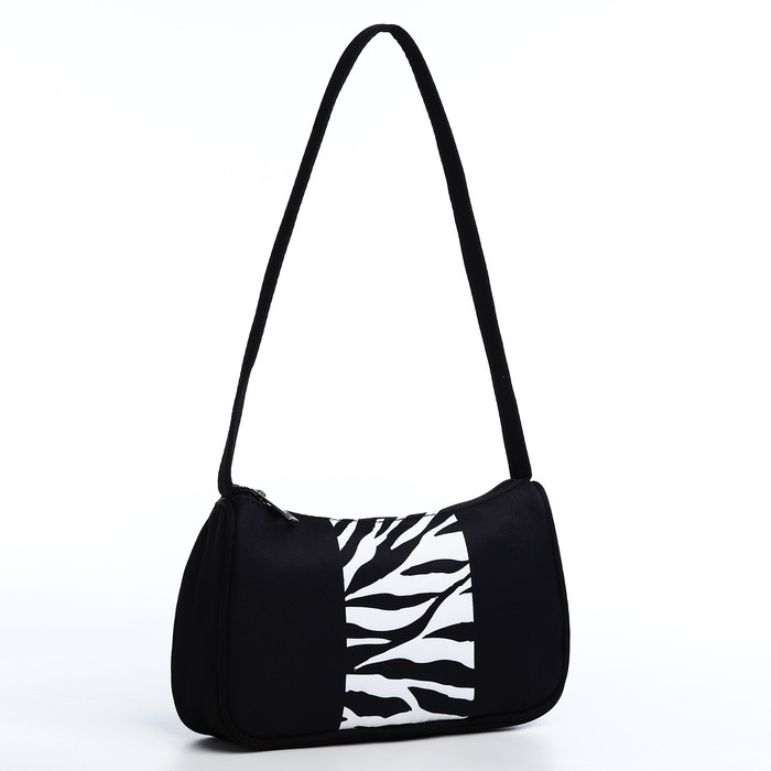 Сумка женская багет из текстиля, «Зебра», 23х13х5 см. Сумка женская багет из текстиля, «Зебра», 23х13х5 см.