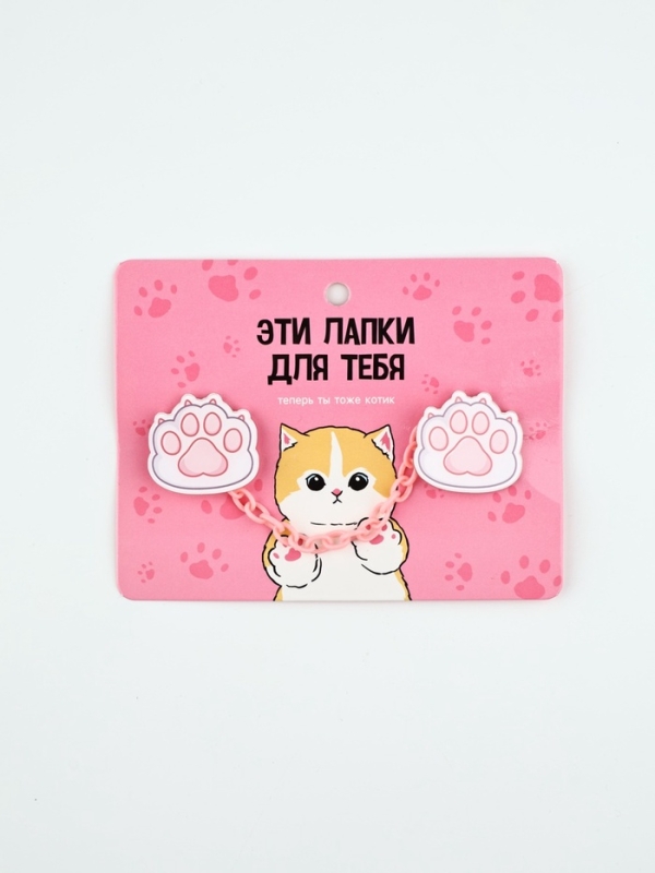 Набор значков на цепочке Набор значков на цепочке "Лапки", 13 х 10 см