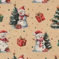 Бумага упаковочная крафтовая «Снеговички», 50×70 см Бумага упаковочная крафтовая «Снеговички», 50×70 см