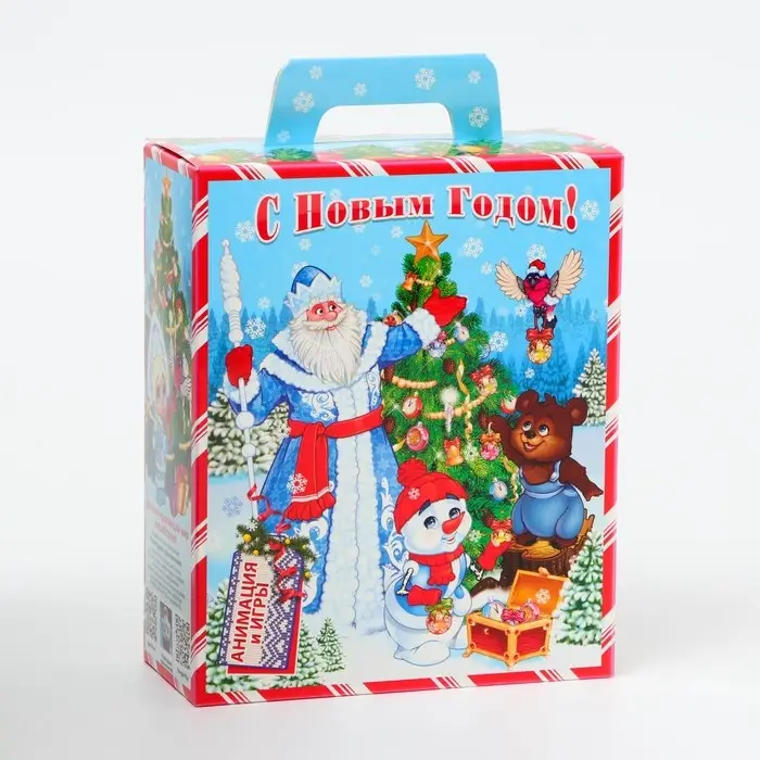 Подарочная коробка Новогодняя Презент «Время встречи» с игрой и анимацией 15.5×7×19 см Подарочная коробка Новогодняя Презент «Время встречи» с игрой и анимацией 15.5×7×19 см
