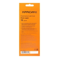 Набор карандашей цветных Красин "Поле чудес", трёхгранные, заточенные, европодвес, 12 штук