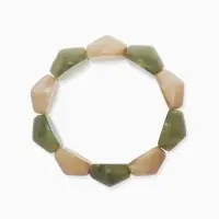 Браслет манжет акрил "Тренд", цвет бежево-злёный