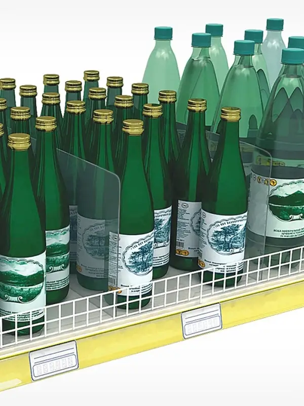 Пластиковый разделитель L-образный, 45&times;15&times;20 см, прозрачный