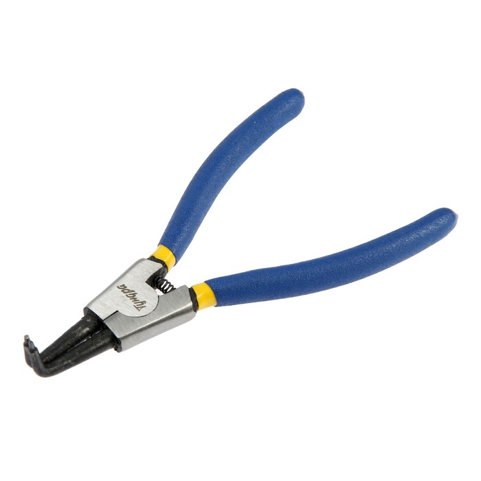 Съемник внешних стопорных колец ТУНДРА, изогнутые губки на разжим, 170 мм Съемник внешних стопорных колец ТУНДРА, изогнутые губки на разжим, 170 мм